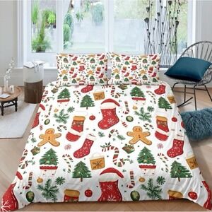 Christmas Duvet Cover Full Size Set - Extra Soft Full‎ Duvet Cover with 2 Pillow